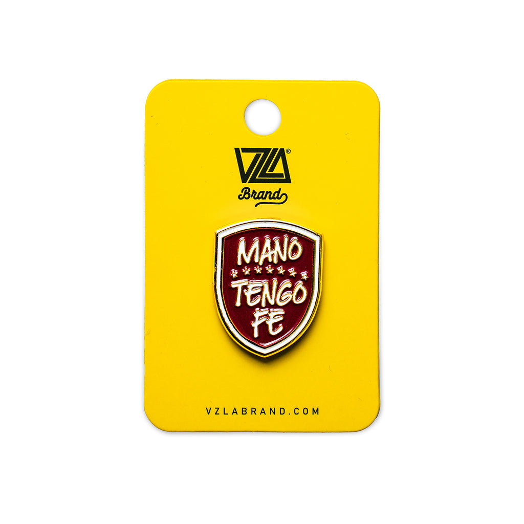 Pin de VZLA Mano Tengo Fe Escudo